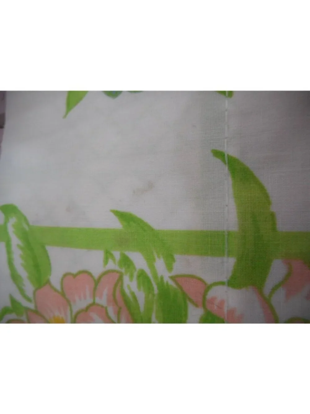 Vintage Cannon Monticello 50/50 cotton poly green Floral Standard Pillowcase